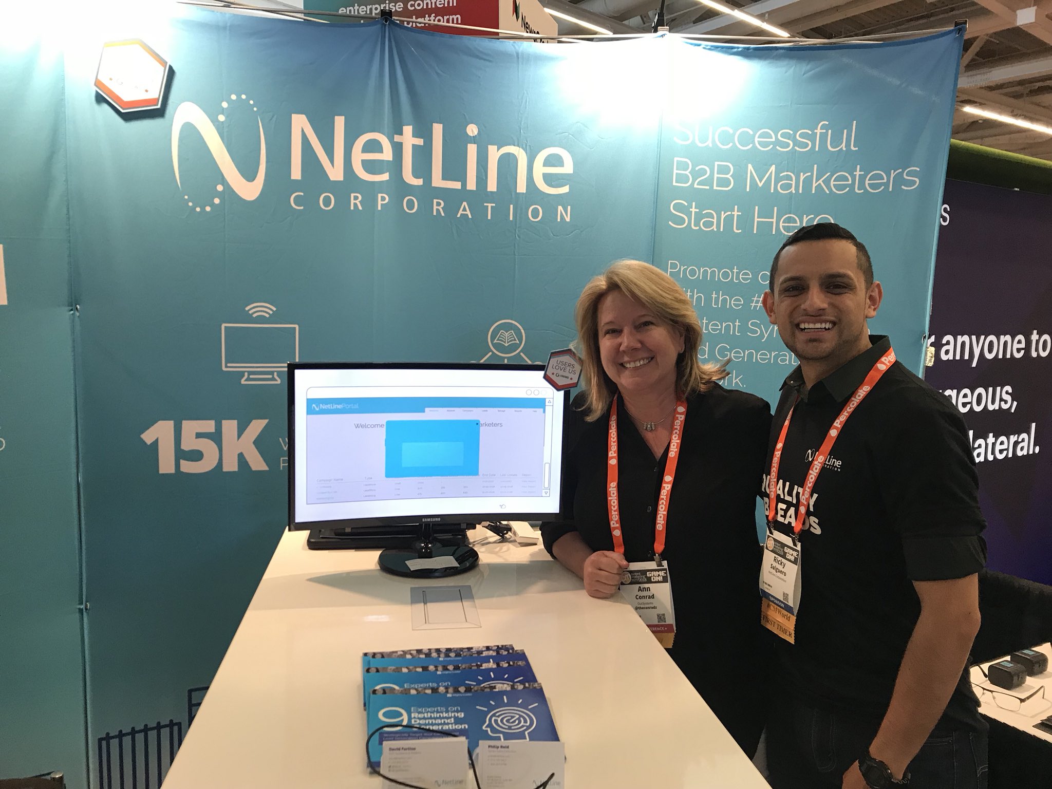 Ricky Salguero of NetLine with raffle winner CMWorld 2018