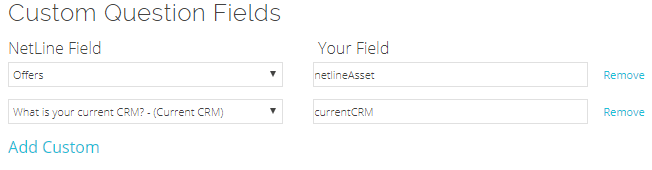 Custom questions in Marketo connector setup module NetLine Portal