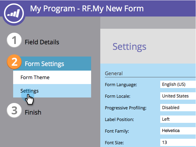 How to select Marketo form settings to set up connection to the NetLine Portal